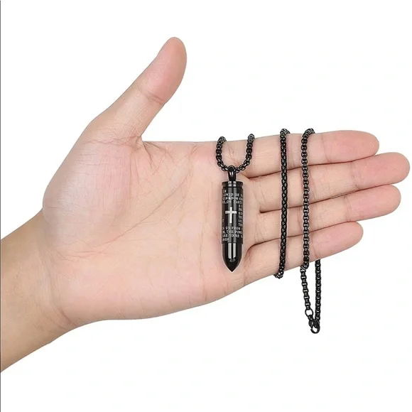 Stainless Steel Bullet Pendant Urn/Cremation Necklace (BRAND NEW) NWT - Picture 5 of 5